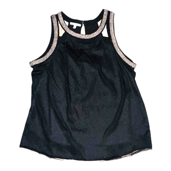 Maurices size Large Black tank with embroidered straps and mesh front overlay - Picture 2 of 5